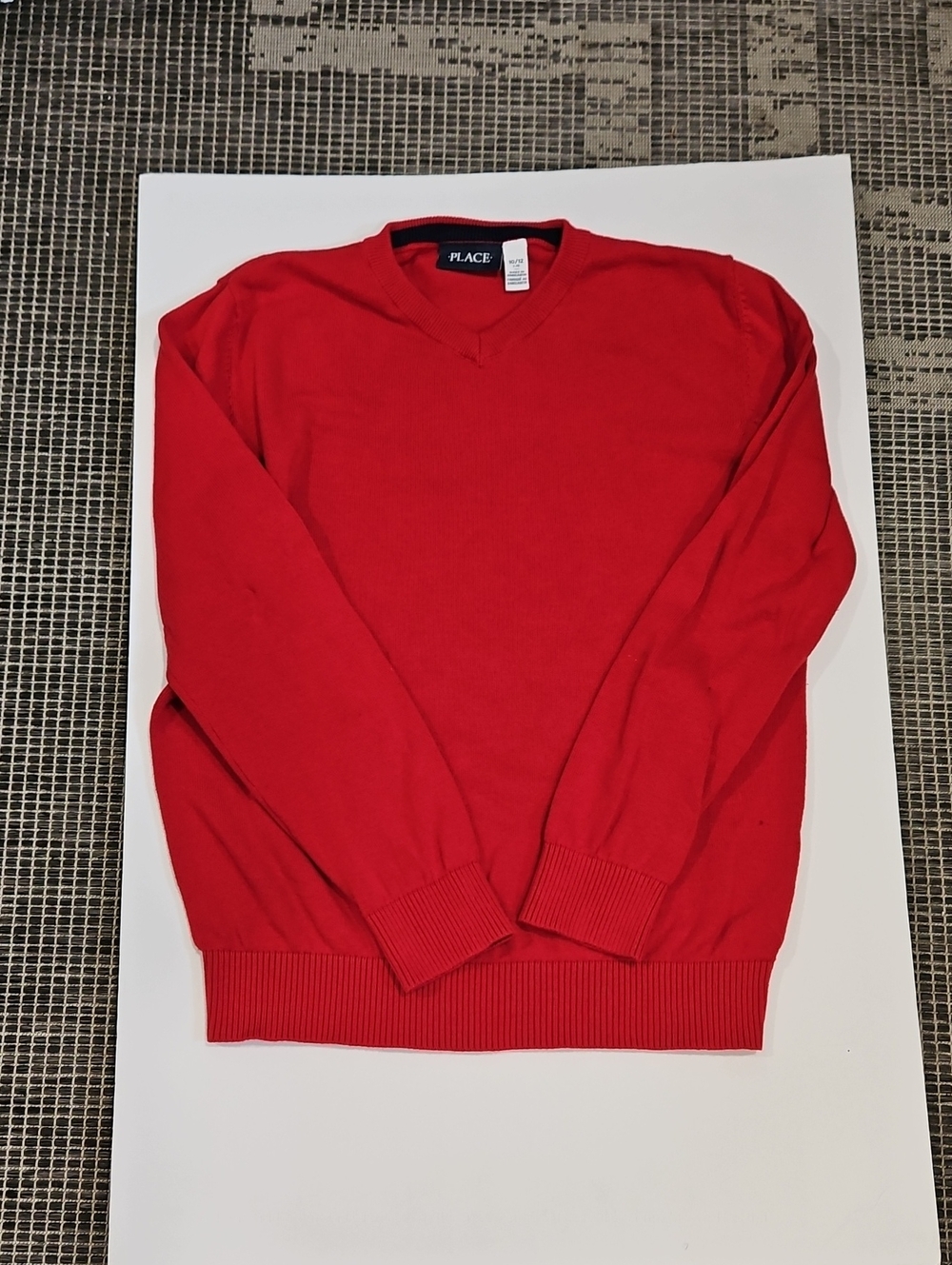 The Children's Place Kids Bright Red V-Neck Sweater. Size L (10/12). 100% Cotton